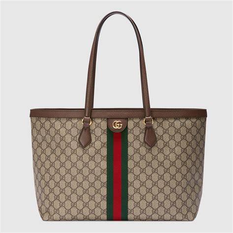 borsa gucci con manici in tessuto|Borsa shopping misura media in GG supreme .